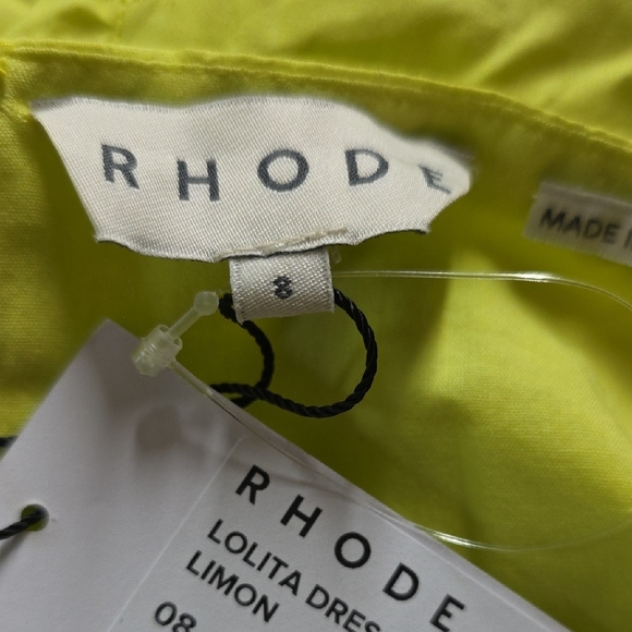 NWT $445 RHODE LOLITA COTTON SLEEVELESS MIDI DRESS IN LIMON SIZE 8 - Picture 4 of 6